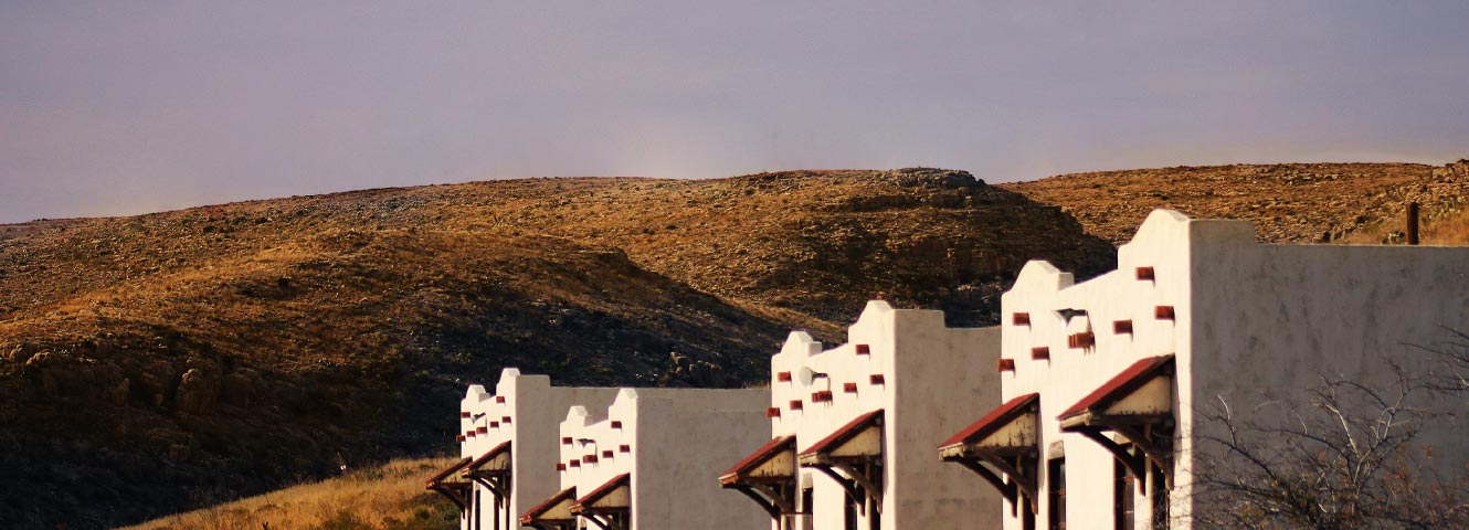 New Mexico buildings and hills