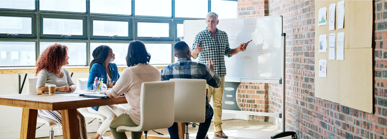 Small business team members in meeting