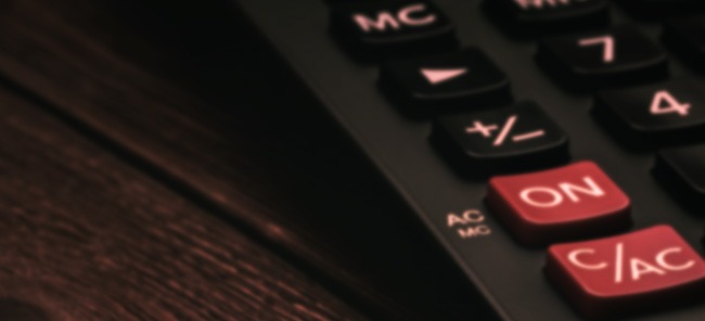 corner of a calculator