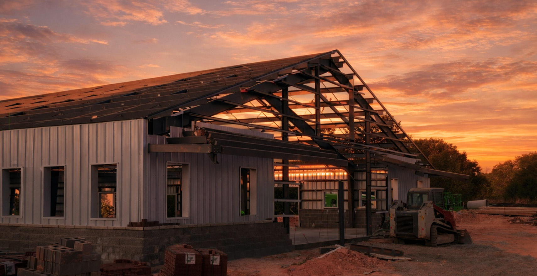 New construction of metal warehouse